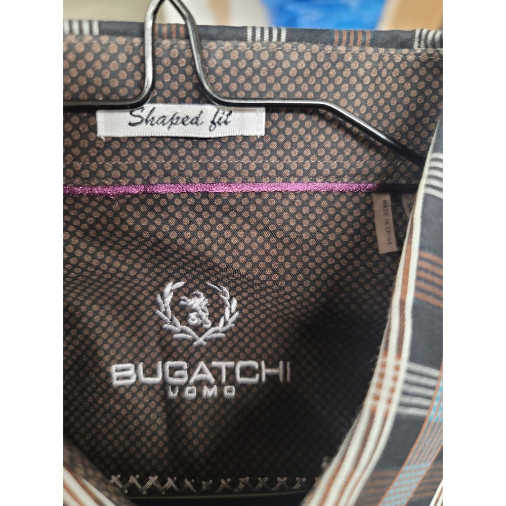Bugatchi Uomo Designer XL High End italian Style Contrast Lining Dress Shirt